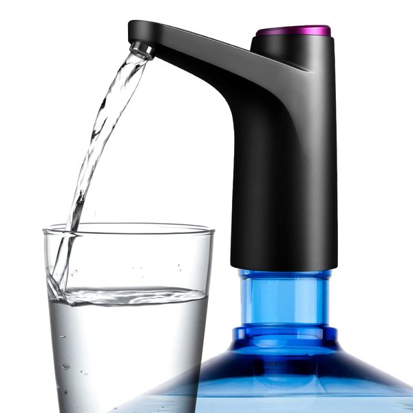 Enutogo Water Bottle Pump 5 Gallon Water Dispenser, Water Pump for 5 Gallon Jug USB Charging, Automatic Drinking Water Dispenser Pump, Portable Electric Water Dispenser for 2-5 Gallon Bottle, Black