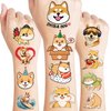 Shiba Inu Temporary Tattoos Suit Cute Dog 81 PCS Funny Cute Pet Themed Stickers for Kids Birthday Party Supplies, Decorations, Favors and Prizes Cute Gifts for Boys and Girls With Different Dog Faces