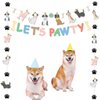 Lets Pawty Sign Banner Backdrop, Puppy First Birthday Decorations, Dog Birthday Party Supplies Dog Party Suppliers Pet Party Decorations (S Dog Banner)