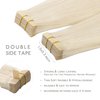 WENNALIFE Tape in Hair Extensions Human Hair, 20pcs 50g 14 inch Platinum Blonde Remy Hair Extensions Straight Human Hair Tape in Extensions Skin Weft Tape Extensions Human Hair