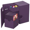 Ultimate Guard Flip 'n' Tray 100+, Deck Case for 100 Double-Sleeved TCG Cards +Dice Tray, Purple, Independent Magnetic Closure & Microfiber Lining