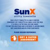 Sun X SPF 50+ Broad Spectrum Sunscreen Lotion Foil Pack Single Dose w/Attached Dry Towelette, 25 pcs