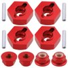 HobbyPark Aluminum 12mm Wheel Hex Nuts & M4 Lock Nuts for 1/10 Scale RC Car Truck Crawler Buggy Short Course(8-Pack) (Red)