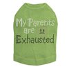 My Parents are Exhausted Dog Shirt M LIME GREEN