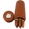 AMANCY Practical Travel 5 Cigar Humidor,Brown Leather Cedar Wood Lined Cigar jar, Portable Cigar Case with Humidifier