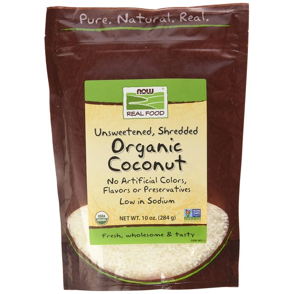 NOW Foods Organic - Coconut Shred, Unsweet-10 oz, 2 pk