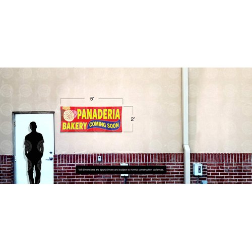 PANADERIA Bakery Coming Soon Banner (2ft X 5ft) Sign Colorful Vinyl Display Wall Poster Anuncio Tienda Conchas