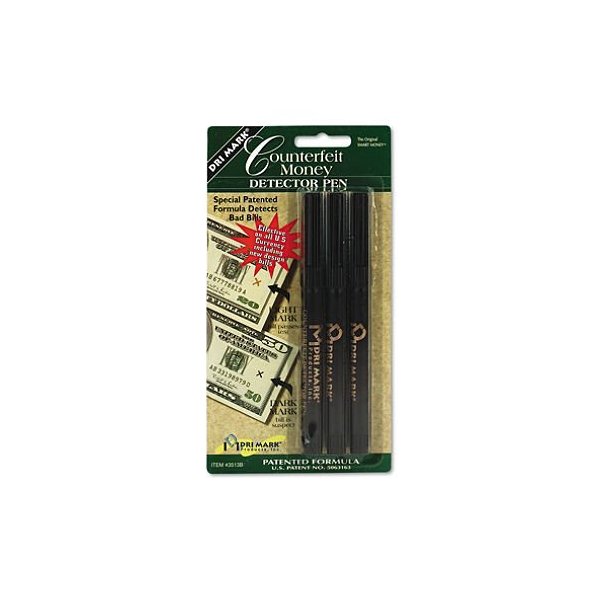 Dri-Mark : Smart Money Counterfeit Bill Detector Pen for Use with U.S. Currency, 3/pk -:- Sold as 2 Packs of - 3 - / - Total of 6 Each