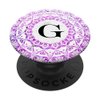 Cell Phone Pop Up Grip Holder,Monogram Mandala White Pink G PopSockets Grip and Stand for Phones and Tablets