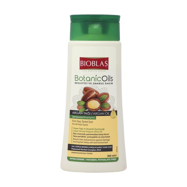 Bioblas Argan Oil & Organic Olive Oil Shampoo for Women & Men - Hydrating, Repairing, Strengthening Hair Growth Shampoo - Hypoallergenic, Paraben & Dye Free - All Hair Types - 12 Oz