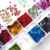 24 Colors Heart Nail Glitter Sequins Holographic Hearts Chunky Glitters Flakes Confetti for Nail Art Designs, Crafts, Resin Epoxy. (Heart)