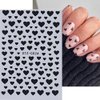 Valentine's Day Heart Nail Art Stickers 3D Holographic Heart Nail Decals Valentines Nails Art Supplies 6PCS Gold Red White Heart Nail Stickers Manicure Accessory for Women Girls Nail Art Decorations