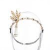 Foyte 1920's Flapper Headband Pearl Peacock Black Feather Head Bands Jewelry Leaf Rhinestone Headpiece Costume Accessories for Women and Girls (Black Feather)