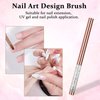 Giantree 2Pcs Nail Art Clean Up Brushes, Gel Nail Brush, Nail Drawing Pen, Professional Nail Painting Brushes for Nail Art Design Painting DIY and Cleaning Polish Mistake on the Cuticles