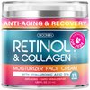 Retinol Cream for Face with Hyaluronic Acid, Day-Night Anti-Aging Moisturizer for Women, Men, Collagen Cream for Face Reduces Wrinkles, Dryness, 1.85 Oz