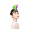 Dzrige Sequin Feather Headband Faux Feather Headdress Multicolor Feather Hair Band for Women's 20s Carnival Party Masquerade Cocktail Mardi Gras