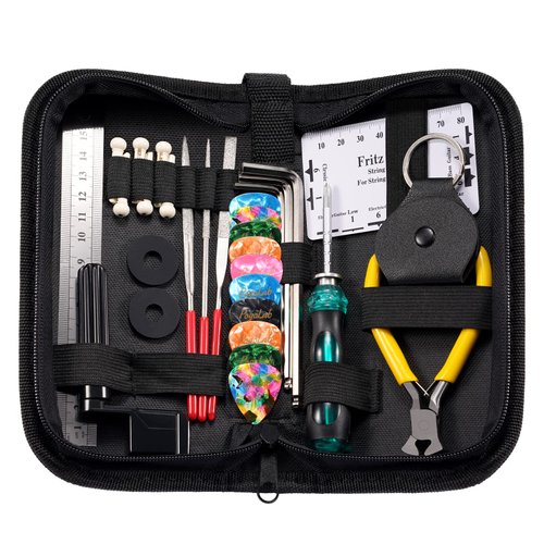 31Pcs Guitar Tool Kit, POGOLAB Guitar Repair Kit A Gift for Guitar Enthusiast Beginners Proscenium, Guitar String Winder Tool, Guitar Maintenance Kit, Ukulele Bass Banjo Acoustic Guitar Tools