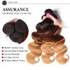 Sunber 12A Grade Ombre Bundles Body Wave 3 Bundles Brazilian Virgin Human Hair Bundles Ombre Human Hair Extensions 3 Tone Mixed 1B/4/27 Color (18 20 22）Ombre Body Wave Bundles Mixed Color