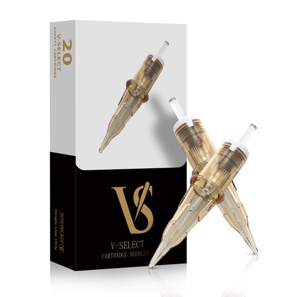 EZ Tattoo Cartridge Needles - 20Pcs #12 (5RL) Standard Round Liner Disposable Tattoo Needles Cartridges for Rotary Tattoo Machine Pen Gun - V SELECT
