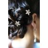 White Flower Hair Pins Twister Coil (Set of 8)