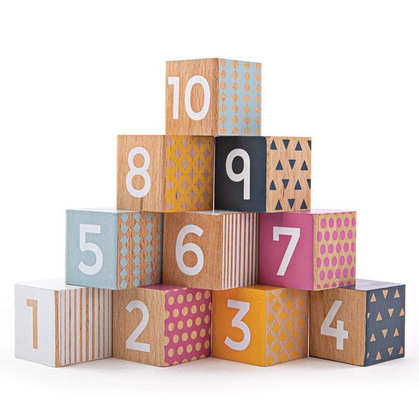 Bigjigs Toys, 100% FSC® Certified Number Blocks, Wooden Toys, Baby Wooden Toys, Number Toys, Baby Toys, Wooden Stacking Toy, Building Blocks