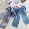 FAELBATY Silky Satin Hair Bows 3PCS Hair Bows for Women Hair Ribbon Hair Bows with Long Tail French Barrette Hair Bow Glossy Silky Satin Bowknot Claw Hair Clip Hair Accessories for Girls Kids (Purple)