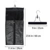 RJMBMUP 1 Pack Hair Extension Satin Storage Bag with Hanger Wig Holder Bundles Hairpieces Ponytail Wig Style Hair Travel Black Color