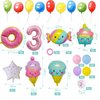 Generic 16 PCS Donut Birthday Decorations, Sweet Pink Donut Birthday Foil Balloons for Party Boy Girl Shower Decorations Supplies (3rd)