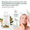 ECOLATIÈR Revitalizing & Nourishing Facial Cleansing Milk with Organic Argana Oil, 250ml - 98.9% Natural, Vegan - Cleanses, and Nourishes for Radiant Skin - 8.5 Fl Oz