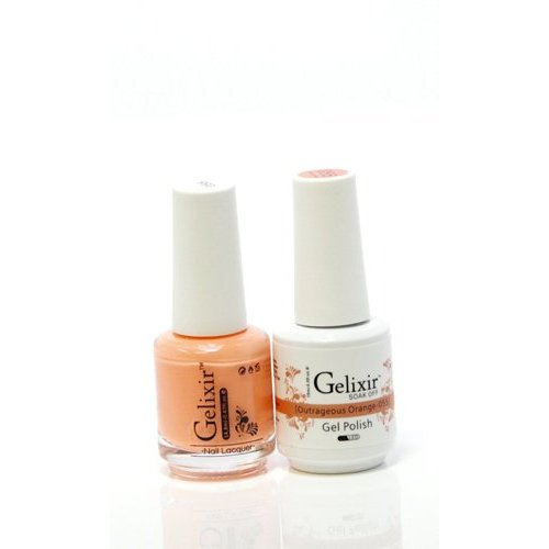 Gelixir matching color & nail lacquer Outrageous Orange -055