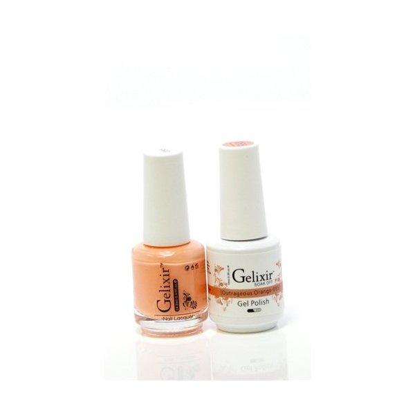 Gelixir matching color & nail lacquer Outrageous Orange -055