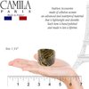 Camila Paris CP2967 French Hair Ponytail Holders Ties, Oval, Handmade, Green, Strong Hold Grip Elastic Band Hair Clips for Women, No Slip Soft Flexible Styling Girls Hair Accessories, Made in France