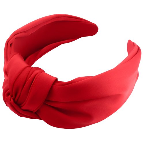 JOYRUBY Red Headband Knot Headband for Women, Wide Headbands Non Slip, Satin Top Knotted Headband Wide Headbands for Women, Solid Colors Head Bands for Women's Hair Hair Accessories