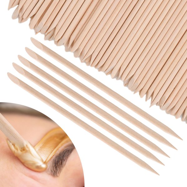 Wooden Wax Sticks Eyebrow Lip Nose Waxing Sticks Small Wax Spatulas Applicator Wood Craft Sticks for Hair Removal and Smooth Skin Spa and Home Usage
