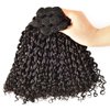 Pixie Cut Curly Human Hair Bundles - Curly 100% Human Hair Weave 4 Bundles(24 22 20 18 inches) Pixie Cut Curly Brazilian Pixie Curly Cut Virgin Human Hair Extensions Natural Color