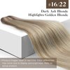 Sunny Sew in Hair Extensions Blonde Hair Extensions Weft Real Human Hair Dark Ash Blonde Mix Golden Blonde Weft Hair Extensions Human Hair Blonde Sew in Human Hair Extensions for Wedding 18inch 100g