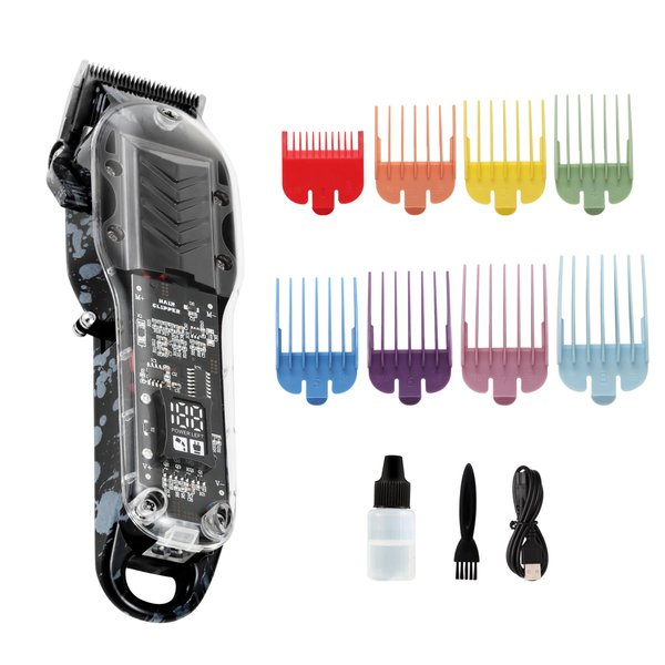 Tuanchuanrp Professional Hair Clippers for Men, Cordless Barber Clippers for Hair Cutting & Grooming, LED Display Hair Clippers and Trimmer Set for Barber Haircut with 8 Fade Taper Combs