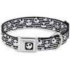 Dog Collar Seatbelt Buckle Jack Expressions Stripe White Black 18 to 32 Inches 1.5 Inch Wide