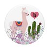 Cell Phone Pop Up Grip Holder,Cactus Llama Monogram Letter B PopSockets Grip and Stand for Phones and Tablets