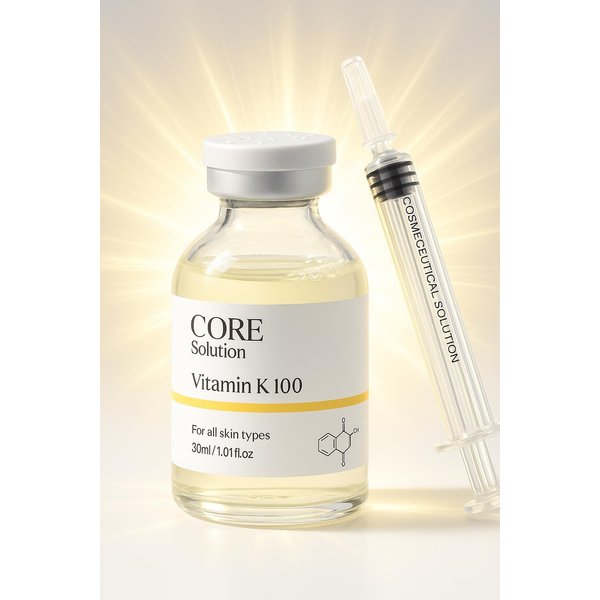 FEEL MATRIGEN Vitamin K 100 Ampoule – Redness & Dark Circle Treatment Serum for Sensitive Skin – 30mL + Needleless Syringe