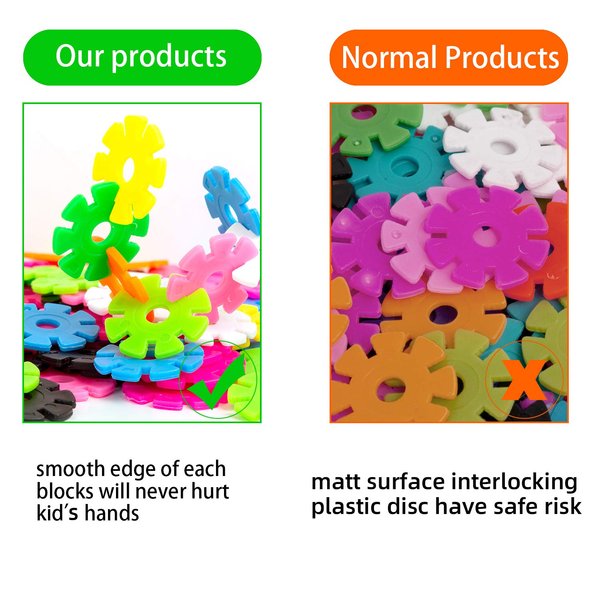Shangbai Snowflakes Building Blocks Set,Interlocking Plastic Construction Disc,Educational STEM Building Toys for Kids