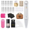 Permanent Eyebrow Makeup Tattoo Pen Kit for Eyebrow Lip Eyeliner Permanent Eyebrow Makeup Tattoo Machine With 15 pcs Cartridge Needles Microblading Supply Ombre Powder Brows(Permanent Kit) (Snow)