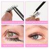 Gjinxi Half False Eyelashes with Clear Band, 6 Pairs 9 MM Natural Half Lashes Short Wispy Clear Band Lashes 3D Lash Short Cat Eye Lash DIY Eyelashes Extension at Home for Most Eye Shapes