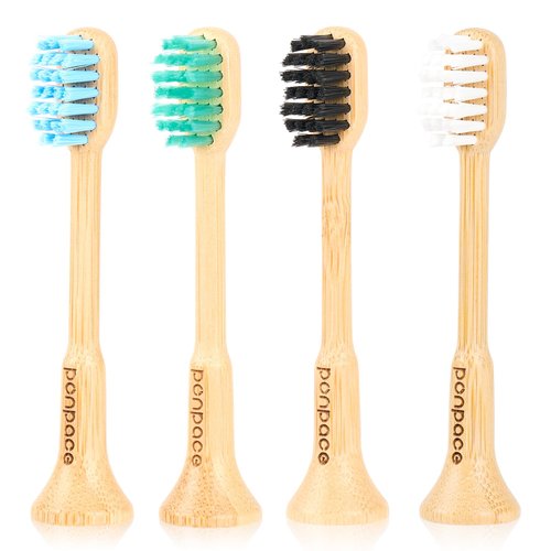PONPACE Bamboo Toothbrush Heads Compatible with 7AM2M, Soft Castor-Oil Bristles, Biodegradable Toothbrush Replacement Heads, Eco-Friendly & Daily Cleaning