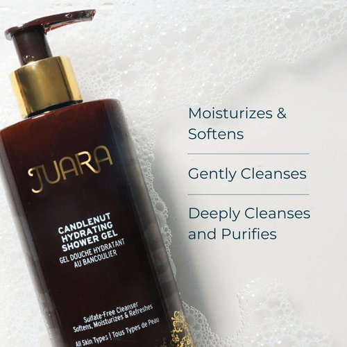 Juara - Candlenut Hydrating Shower Gel | Moisturizing Body Wash | Natural Soap | Soothe Skin | Gentle Nourishment | Cruelty Free, Paraben & Sulfate Free, Vegetarian | 12 oz.