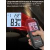QLUUE Digital Moisture Meter, Moisture Tester with Replaceable pin, Temperature Measurement, Backlit LCD Display Moisture Detector for Wood, Building, Floor