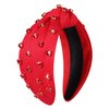 CENAPOG Crystal Red Headbands for Women Valentine's Day Heart Rhinestone Wide Crystal Hair Bands Knot Turban Headband for Girls Bridal Hair Hoop Wedding Headwear Hair Accessories Gifts (Red)