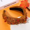 NVENF Thanksgiving Headband for Women Beaded Turkey Fall Headband Accessories Jeweled Pearl Rhinestone Knotted Headband Autumn Fall Thanksgiving Hair Accessory Outfits Holiday Gifts (Turkey 6)