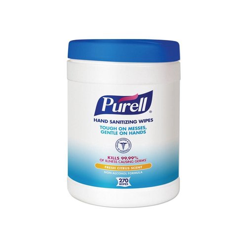 PURELL Hand Sanitizing Wipes, Fresh Citrus Scent, 270 Wipes/Pack (9113-06) (401141)