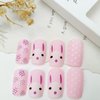 24Pcs Easter Press on Nails Medium Acrylic Easter Egg Bunny Fake Nails Cream Pink Square False Nails for Craft DIY Rabbit Decor Artificial Manicure Supplies Kit Home Tips Salon Accessories for Women